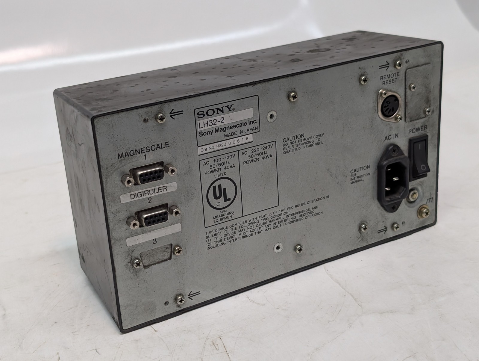 Sony LH32-2 Magnescale digital readout DRO 2-axis measuring unit, no power cable
