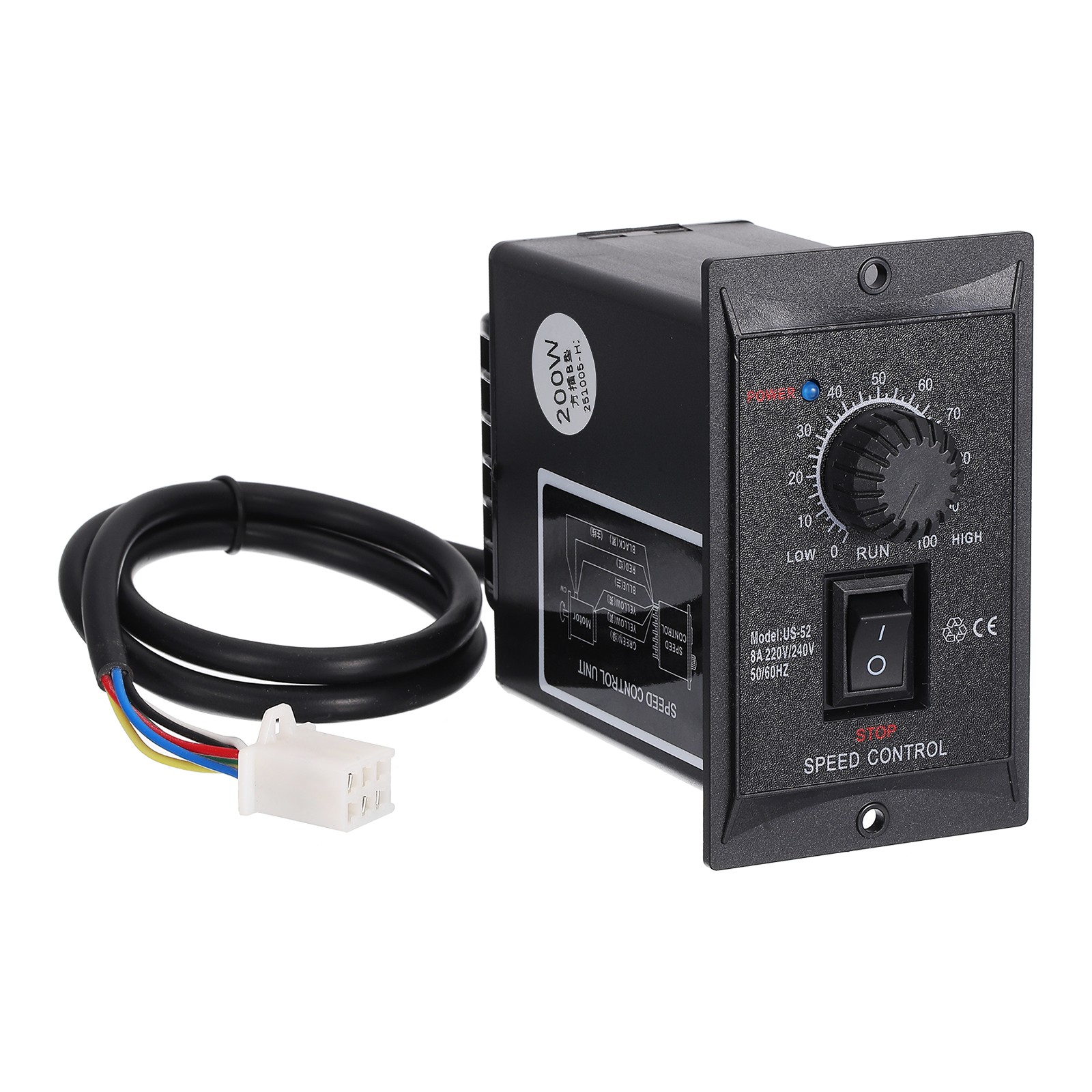 200W AC 220/240V Motor Speed Controller Forward Reverse w/ B Female Plug
