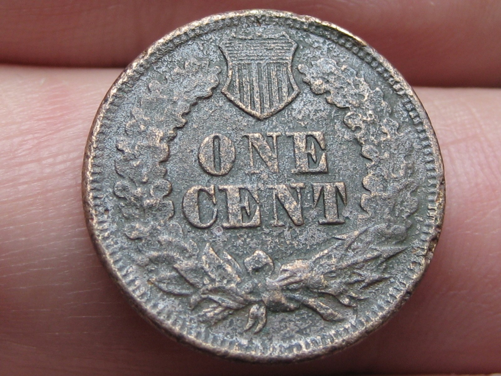 1865 Indian Head One Cent Penny- Fancy 5, VG/Fine Details, Partial LIBERTY