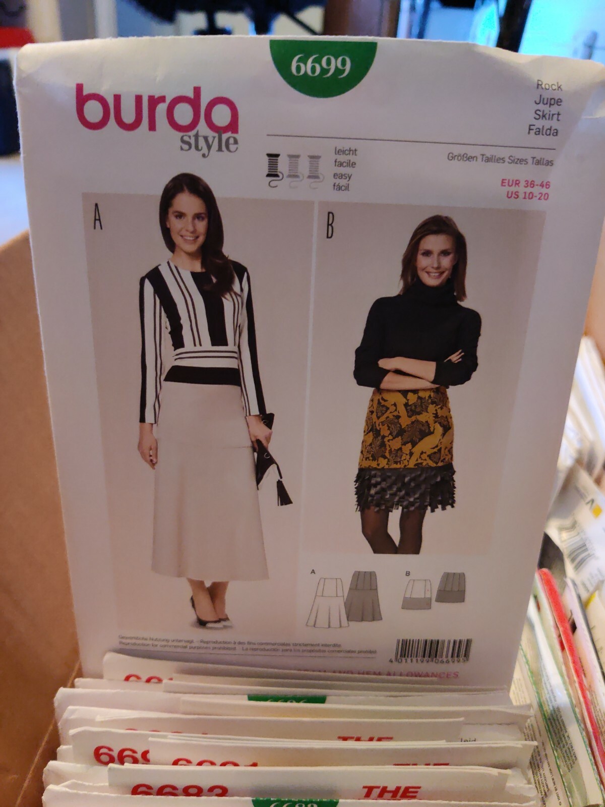 BURDA PATTERN 6699 SKIRTS  MISSES SIZES  10 12 14 16 18 20  UNCUT