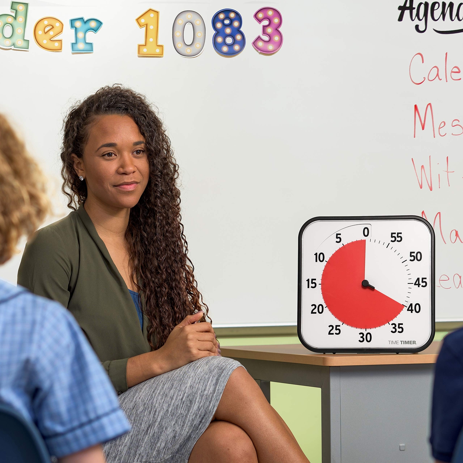 12 Inch Visual Timer 60 Minute Kids Desk Countdown Clock With Dry Erase Activity