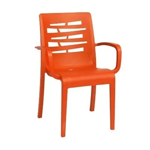 Grosfillex US118019 Essenza Orange Resin Outdoor Stacking Armchair -16 Per Set