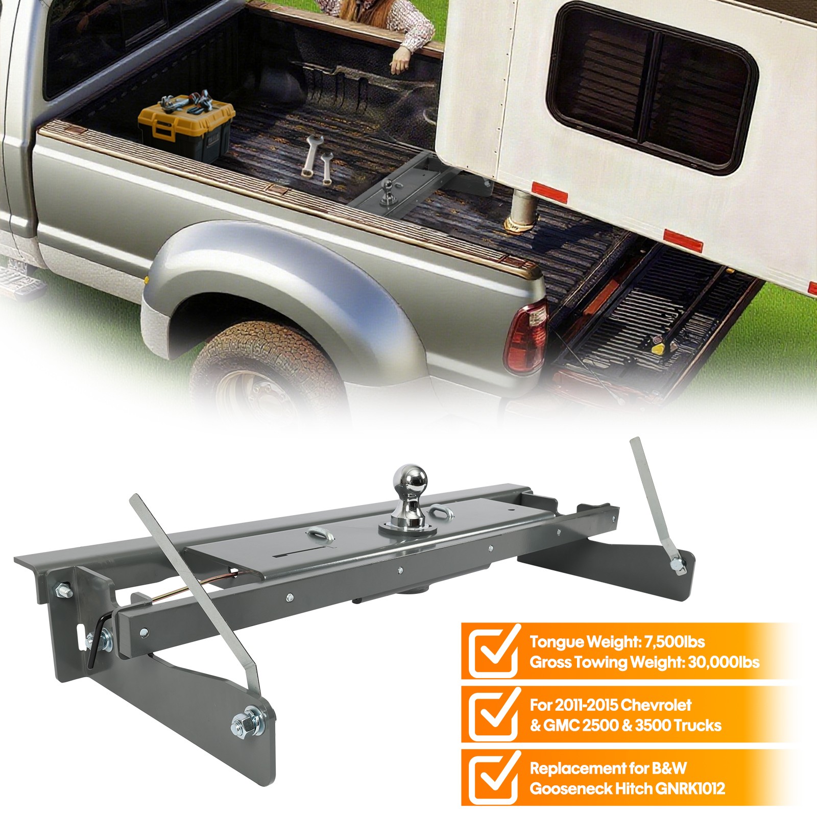 Gooseneck Hitch for 2011-2015 Chevrolet Silverado & GMC Sierra 2500HD 3500 HD US