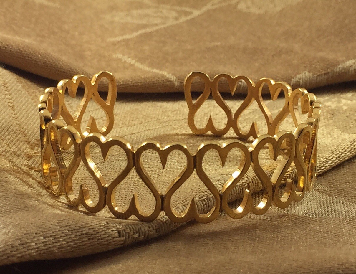 Handmade Gold Plated Brass Cuff Bracelet
