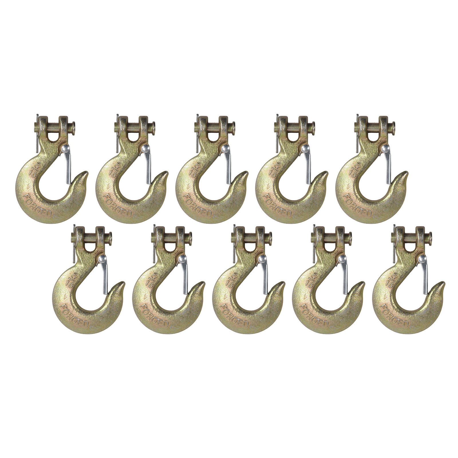 10X G70 5/16" Clevis Slip Hooks w/Latch Tow Chain Flatbed Truck Trailer Tie Down