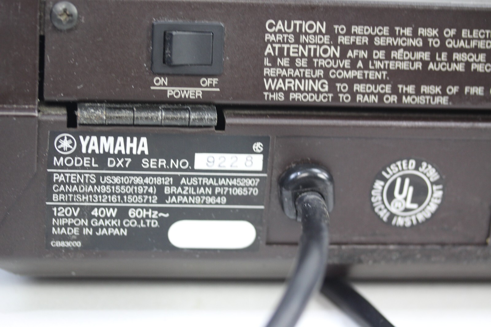 Yamaha DX7 Programmable Algorithm Synthesizer 1983 - 1987 - Black SHOP TESTED