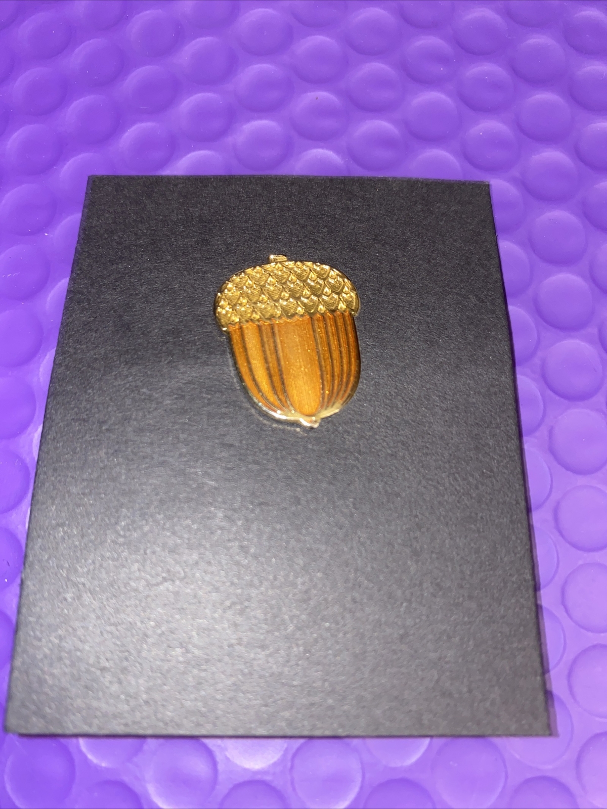 Hallmark Cards Acorn Lapel Pin Enameled Fall Harvest Brooch