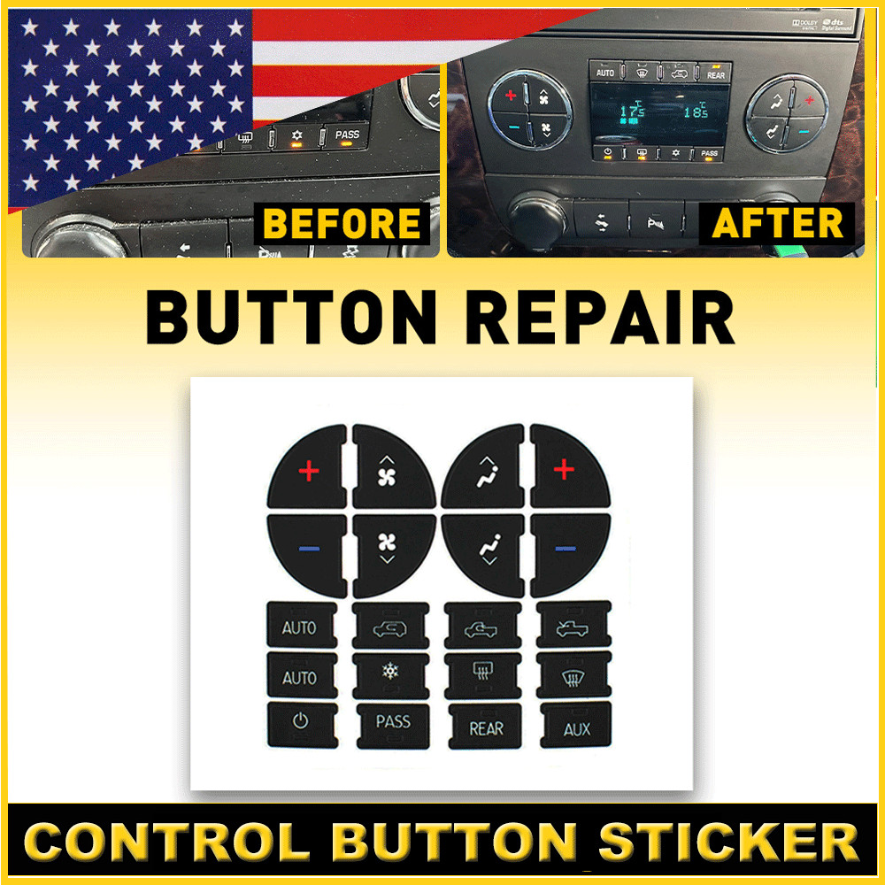 AC Dash Button Repair Kit Decal Stickers For Chevrolet GMC Buick Car Accessories