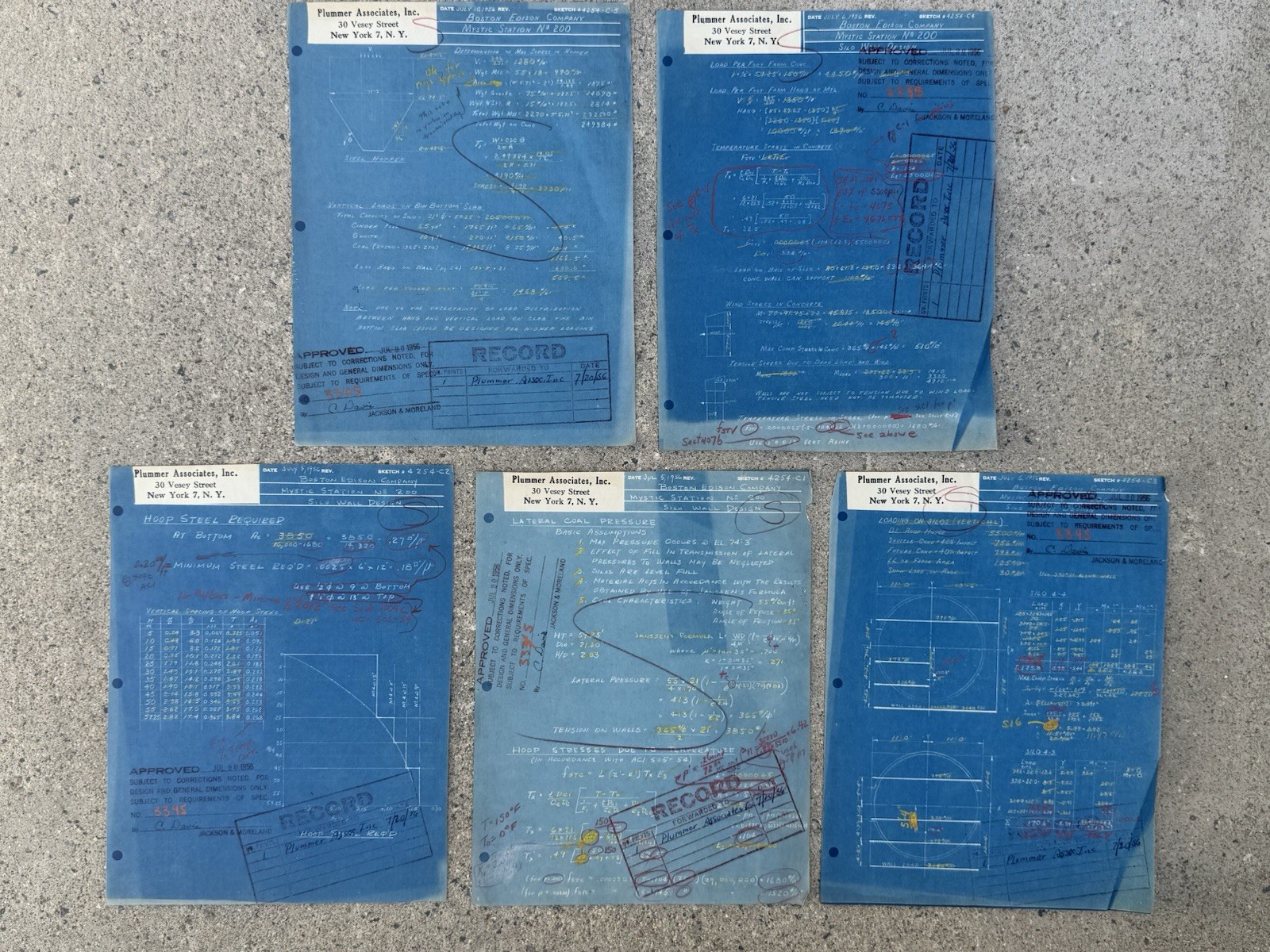 Lot 5 1956 Boston Edison Mystic Station Silo Engineering Calculations