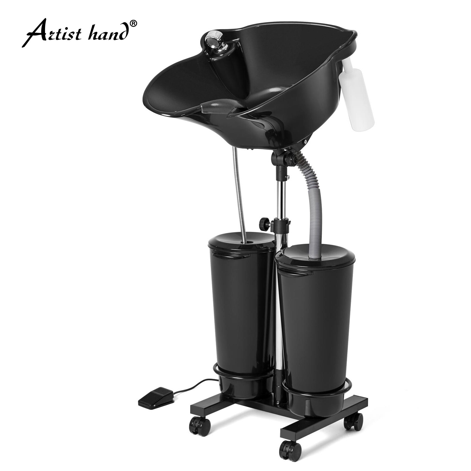 Portable Shampoo Unit Electric Pump 360° Rotation w/Sprayer,Drain Hose,2 Buckets