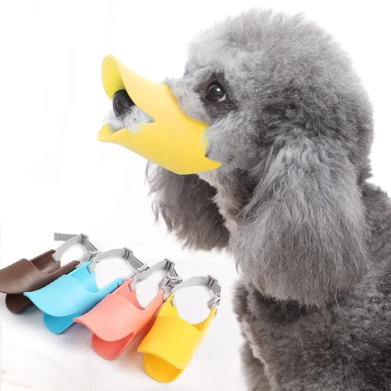 Adjustable Dog Silicone Duck Muzzle Anti Bite Stop Barking Pet Accessory Safe Sm