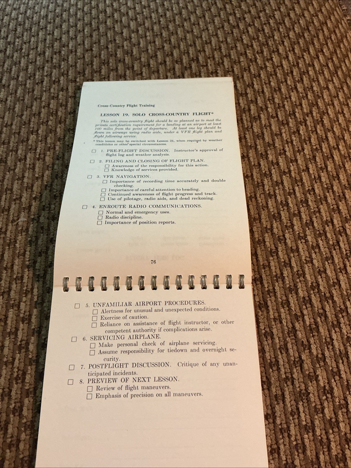 FAA AC 61-2A Private Pilot (Airplane) Flight Training Guide Revised 1964, Spiral