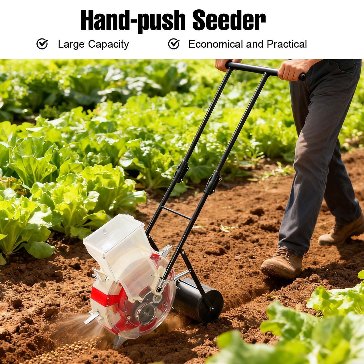 7 Nozzles Manual Seeding Machine Seeder Planter Garden Seeder Hand-push Seeder