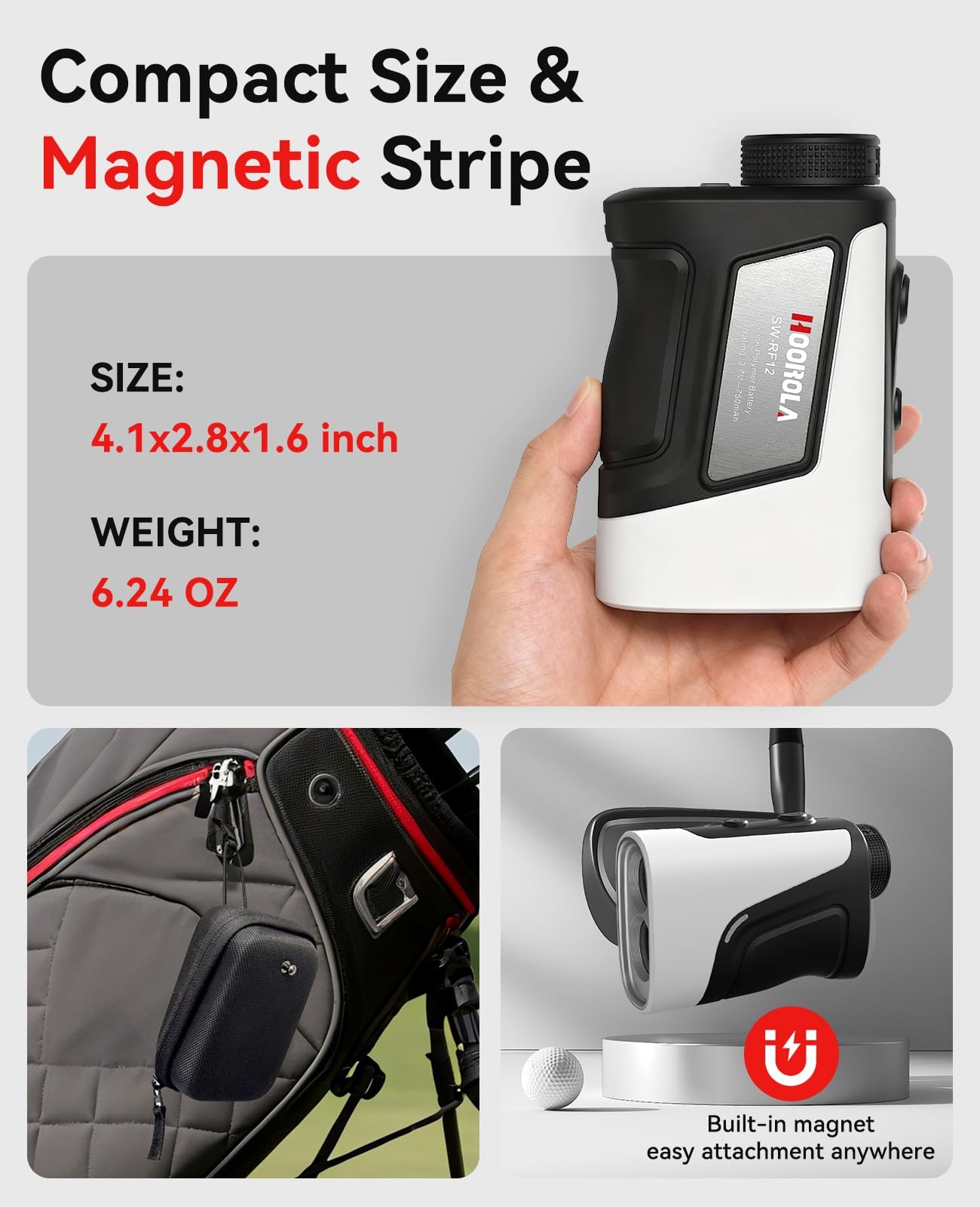 Hoorola Range Finder Golf, 1200 Yards Rangefinder with Slope, Magnetic Stripe...