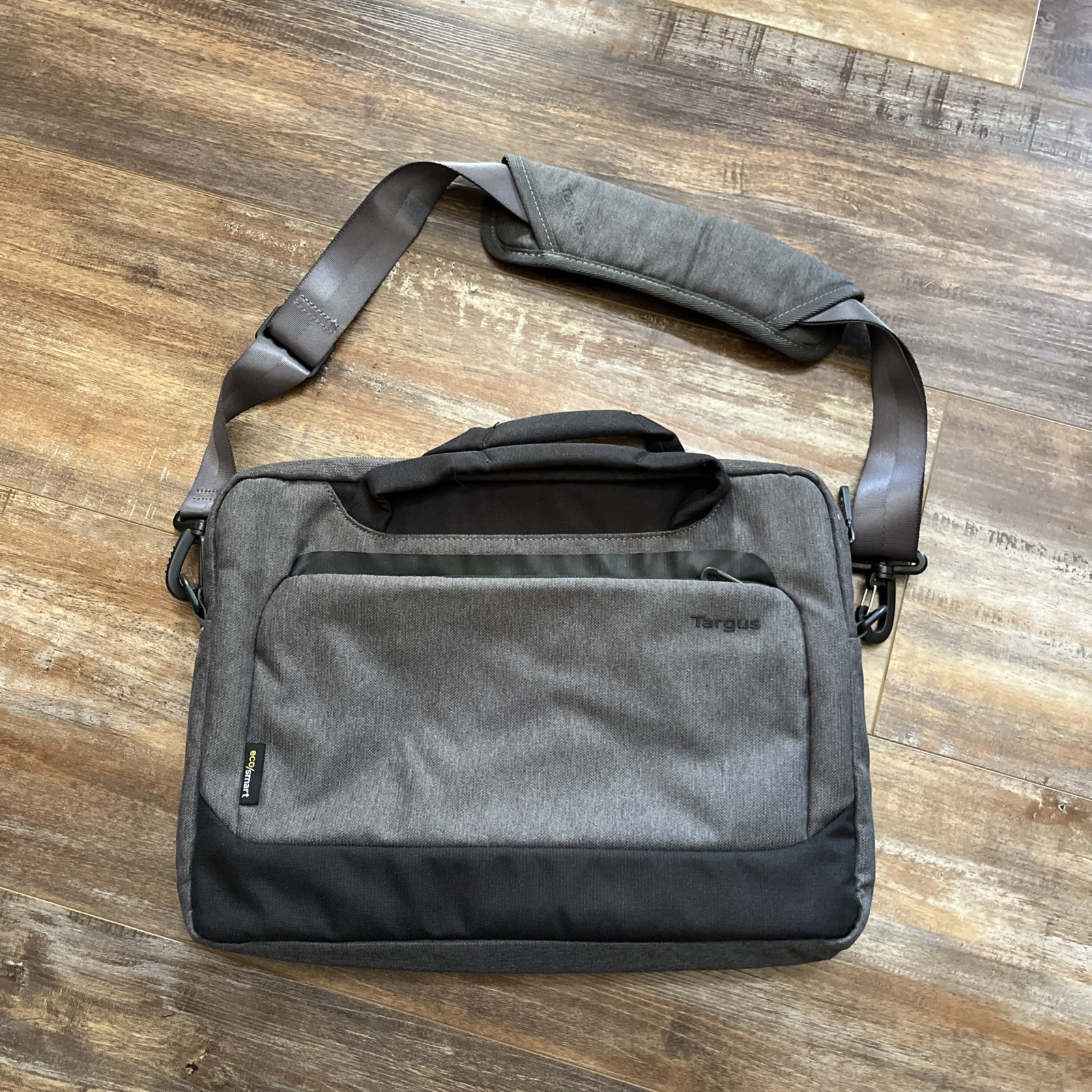 Targus EcoSmart Laptop Bag - Gray - Front Pocket w/ Compartments - Sling&Handles