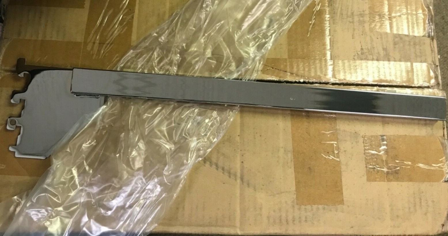 Box of 20 New Retail Heavy Duty Slatwall Chrome Shelf Bracket 16"