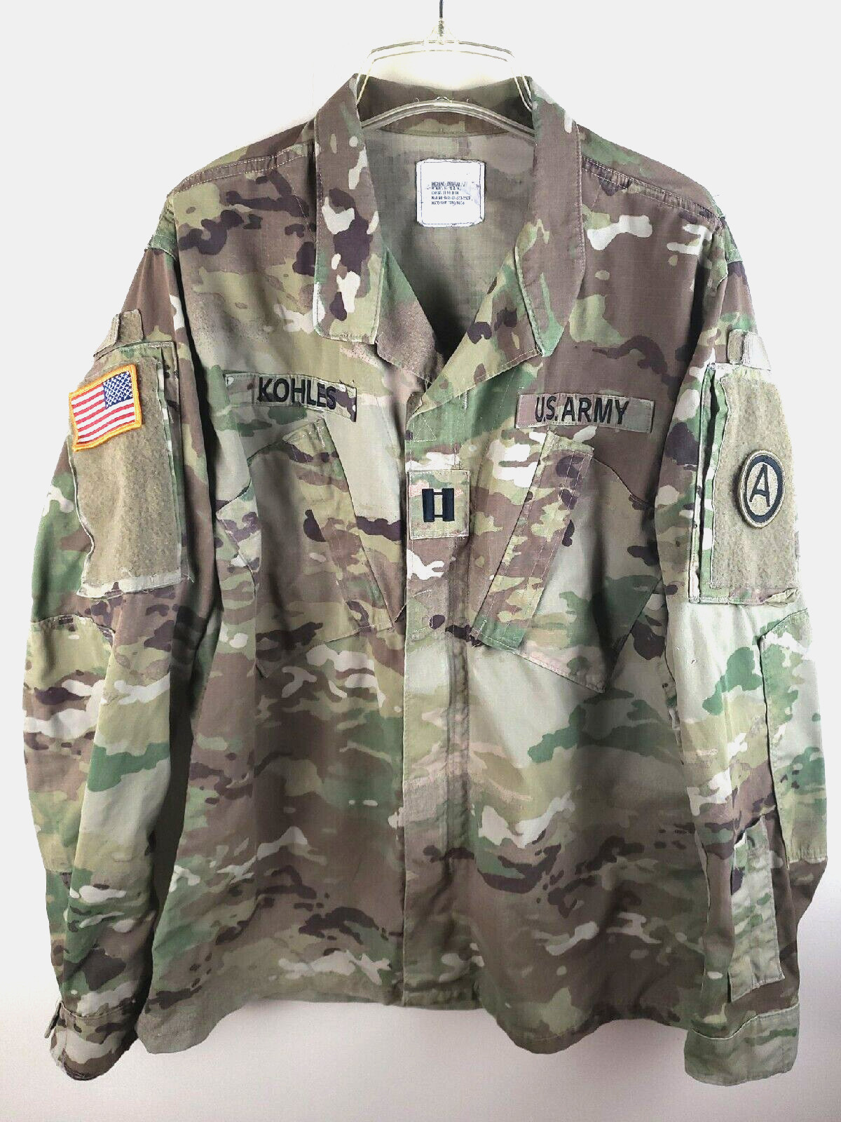 US Army USGI OCP Multicam SSGT Insignia Uniform Fatigue Jacket Medium Regular