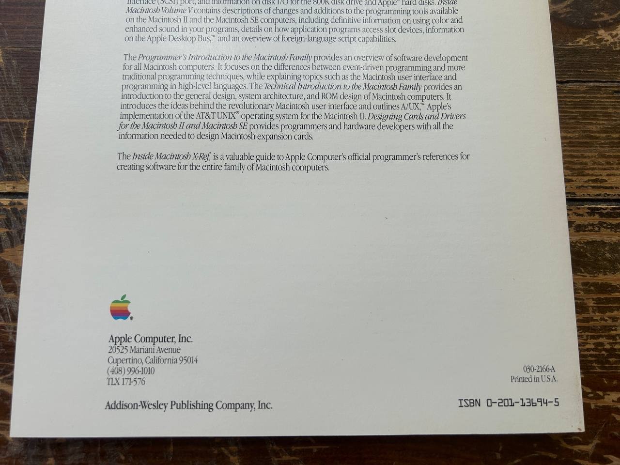 Inside Macintosh X-Ref 1988 Vintage Apple Programming Book Signed As-Is