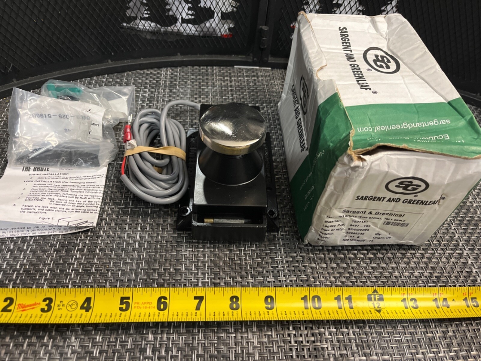NEW- Sargent And Greenleaf 8497-103 Brute Electronic Door Lock #9 10FT Cable