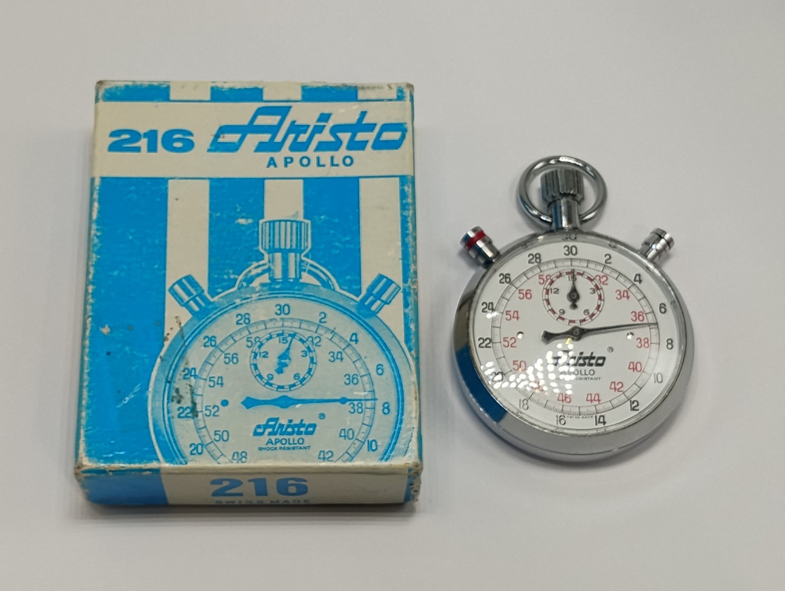 Vintage Aristo Swiss Made Apollo 216 Pocket Watch w/ Box TESTED WORKS GREAT