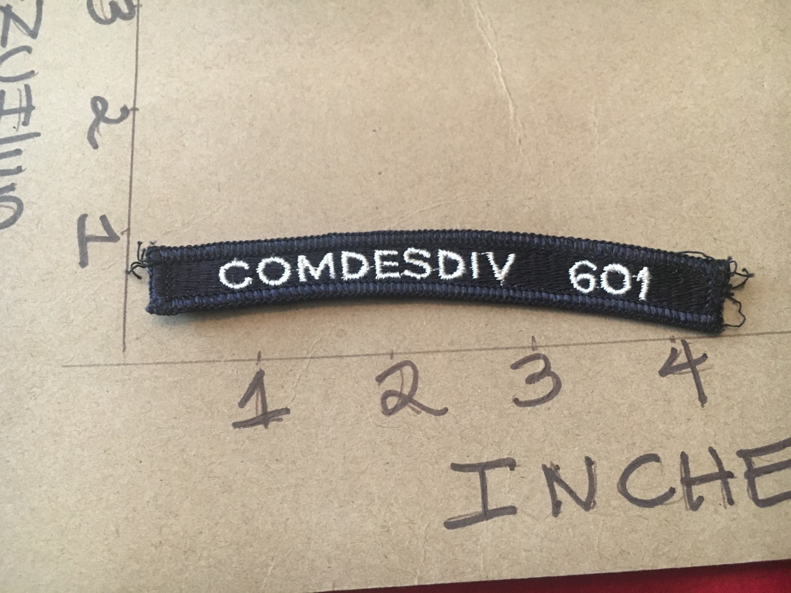 US NAVY SHOULDER STRIP TAB *** rocker *** Patch Comdesdiv 601