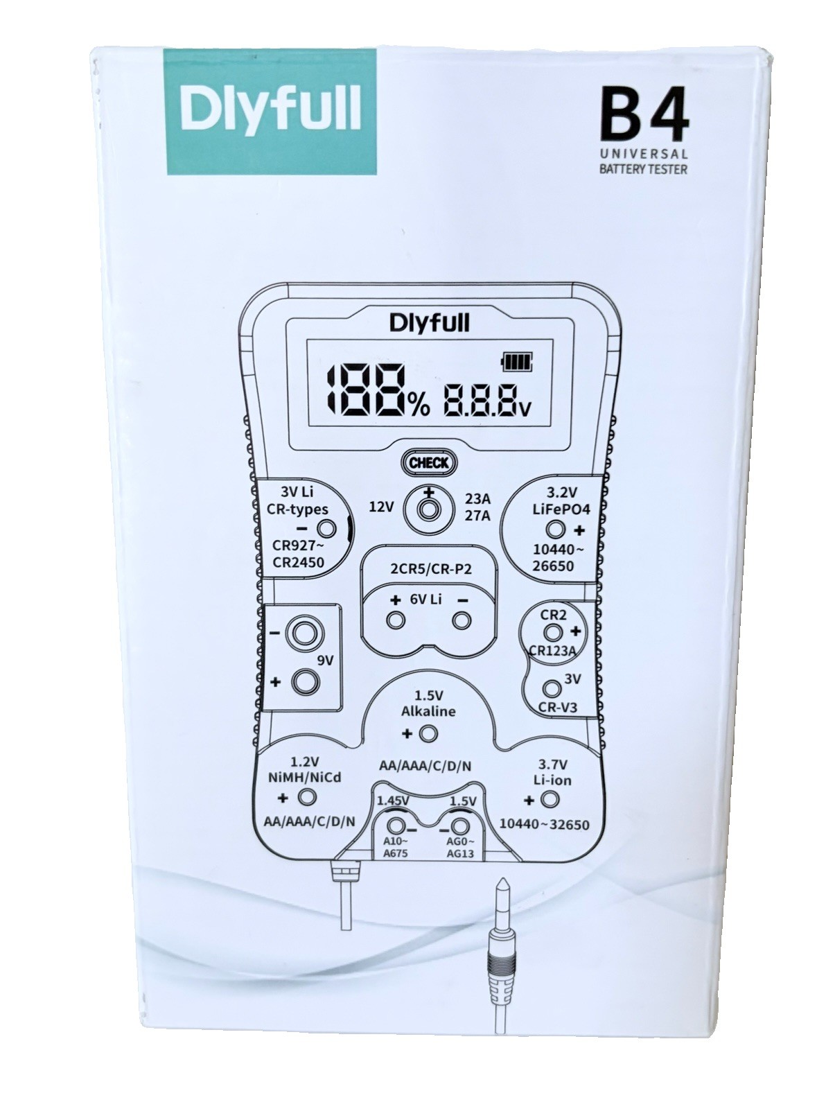 Dlyfull Battery Tester, LCD Display Universal Battery Checker B4 Open Box