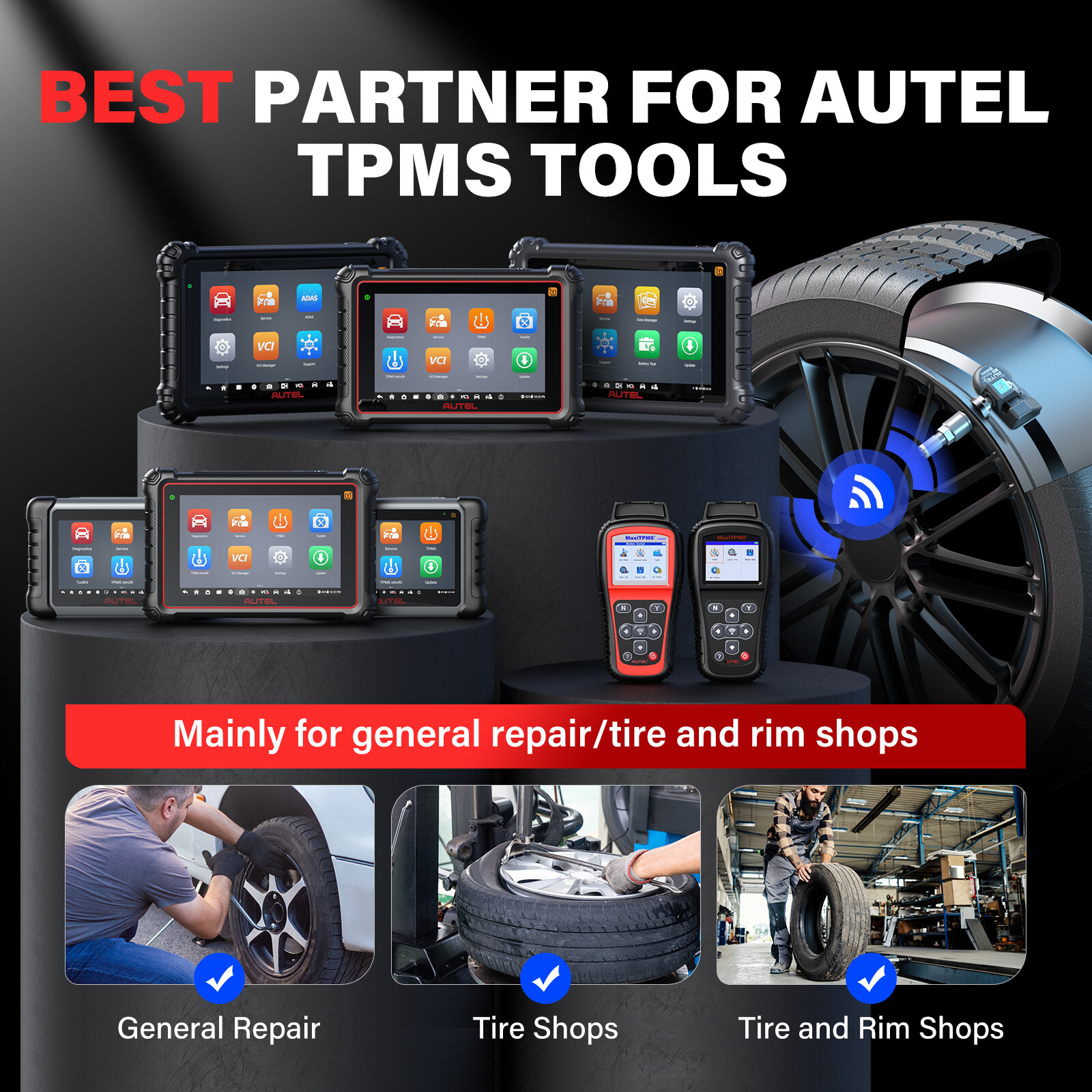 Autel MX-Sensor 315MHz & 433MHz programmable TPMS Universal Tire Pressure Sensor