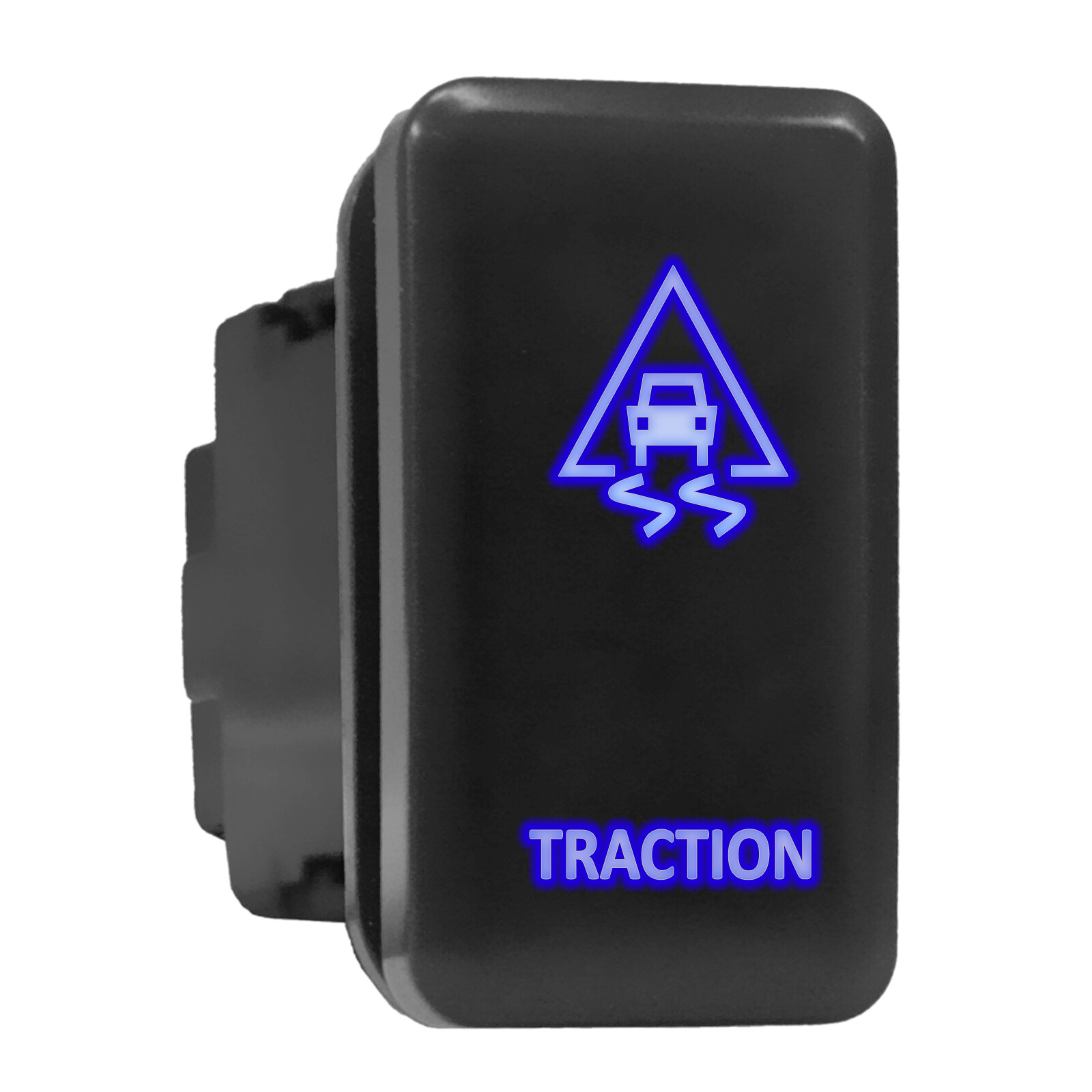 TRACTION Blue LED Backlit Switch Tall Push Button 1.54"x 0.83" (Fit: Toyota)