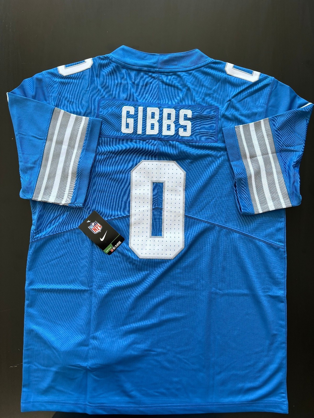Jahmyr Gibbs #0 Men's On Field Detroit Lions Blue Jersey Size XL - NEW - NWT