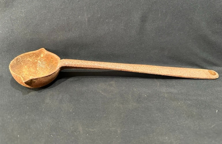 Vintage Jumbo #3 Cast Iron Smelting Ladle 12" Long Antique Ladle