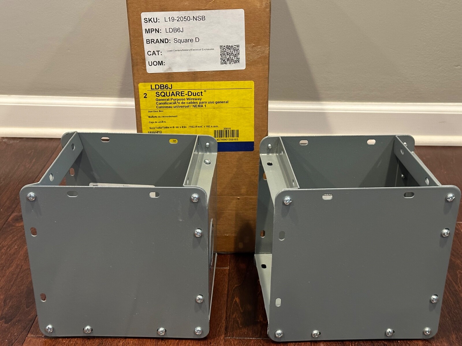 2 Count Square-D LDB6J Junction Boxes General Purpose Wire Way Square-Duct Steel