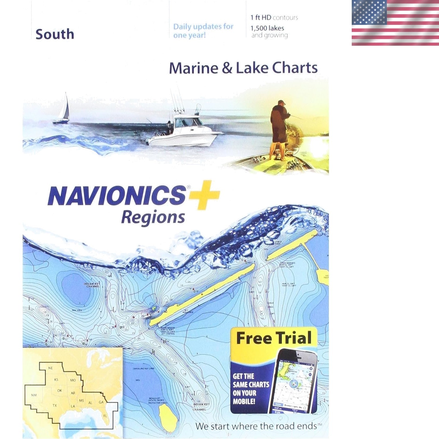 Comprehensive Marine & Lake Charts for Safe Cruising & Fishing - South Region