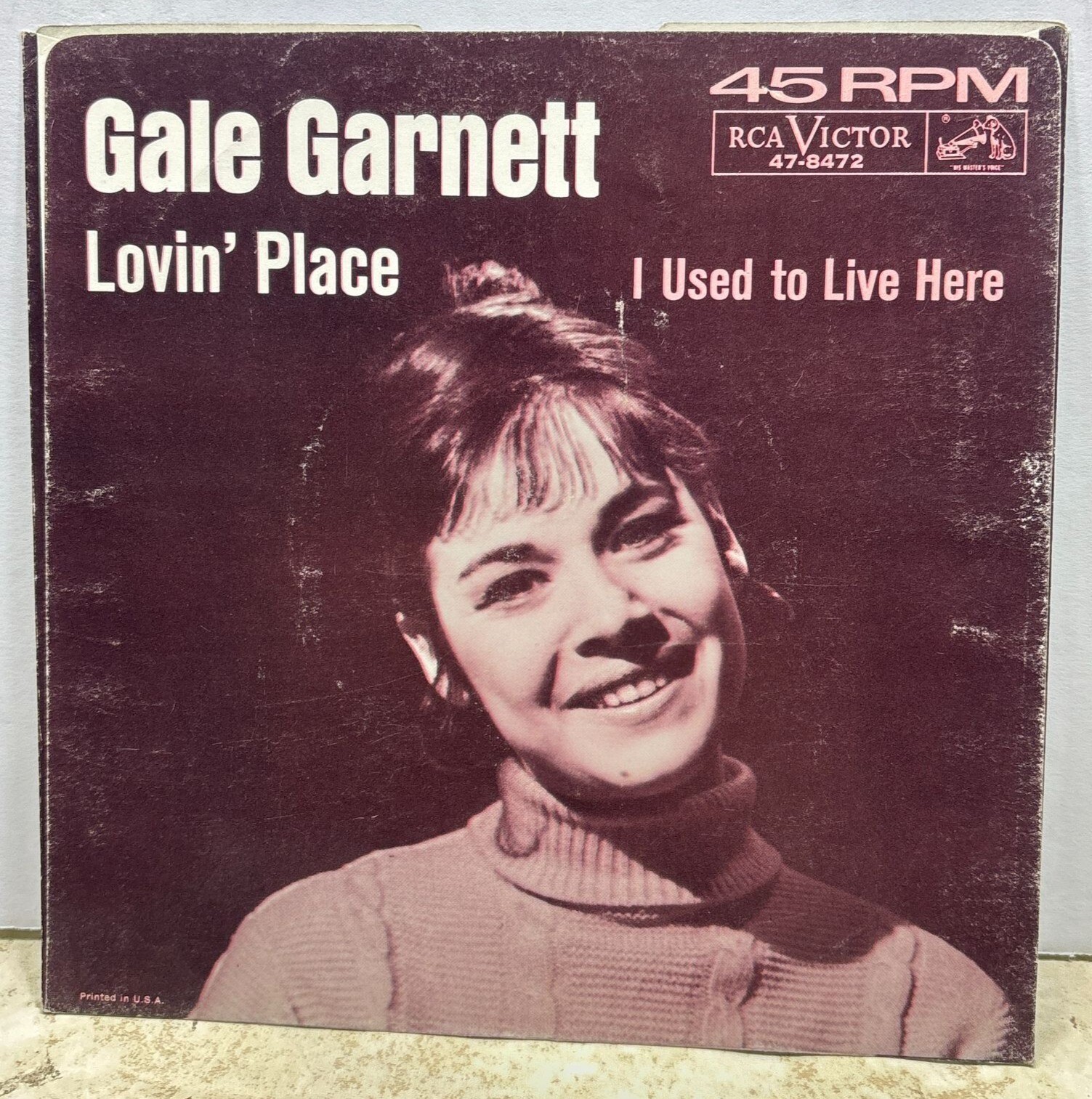 Gale Garnett Lovin Place / I Used to Live Here 45 PICTURE SLEEVE ONLY RCA Victor