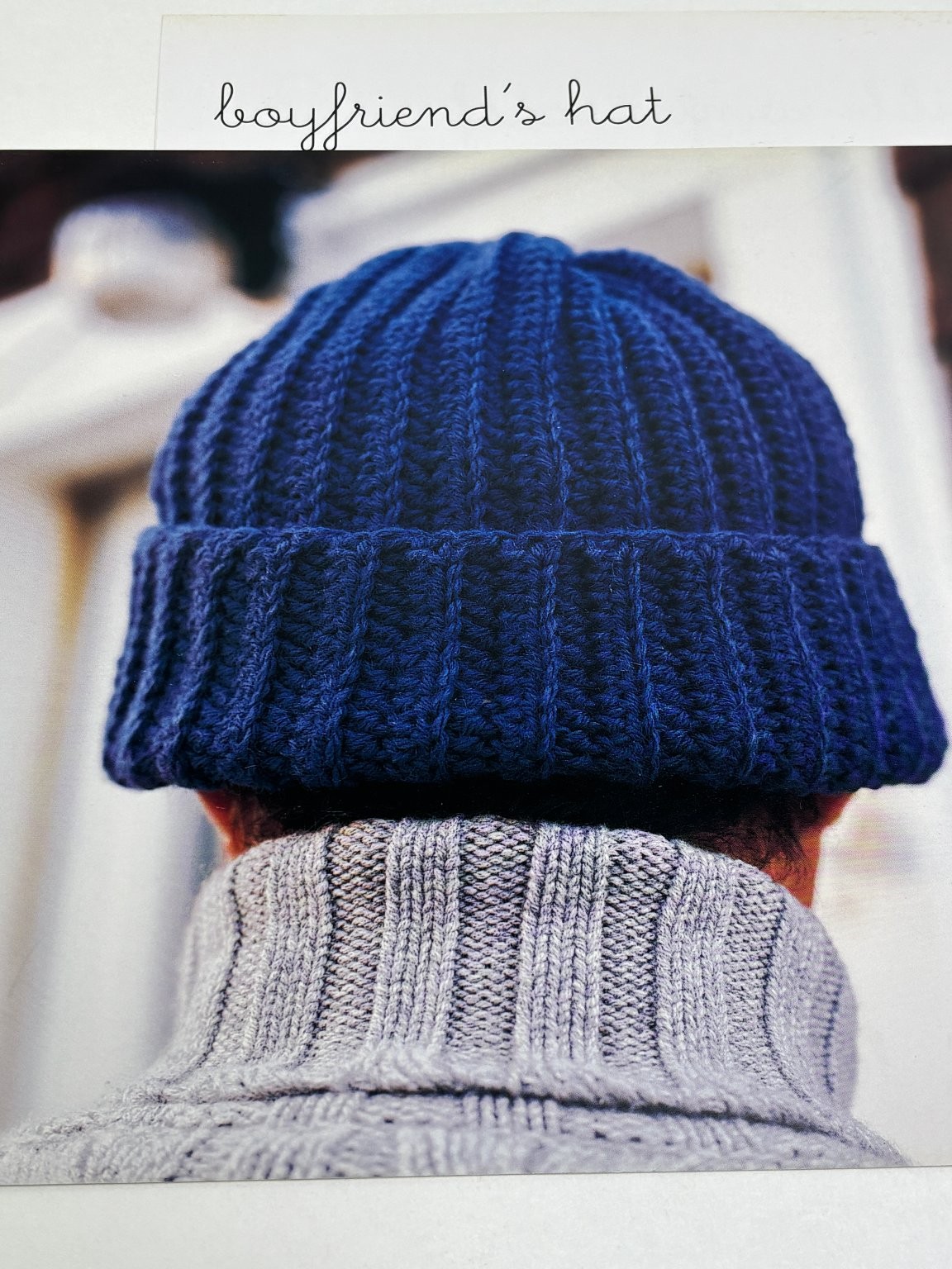 Boyfriend's Hat Crochet Pattern Fits Man's Head Pages from Book