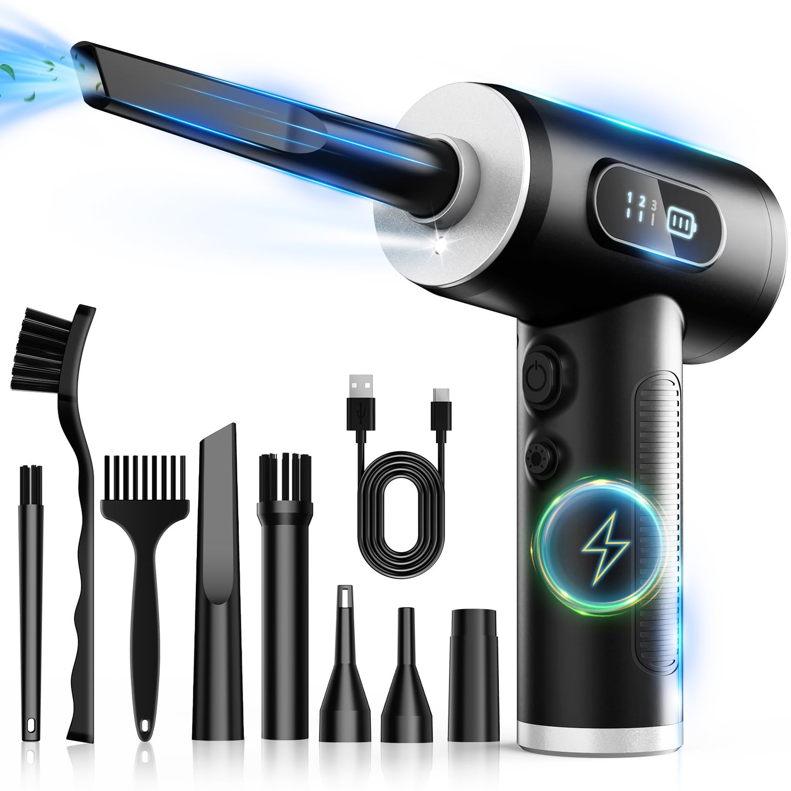 Compressed Air Duster, Rechargeable Cordless Air Blower