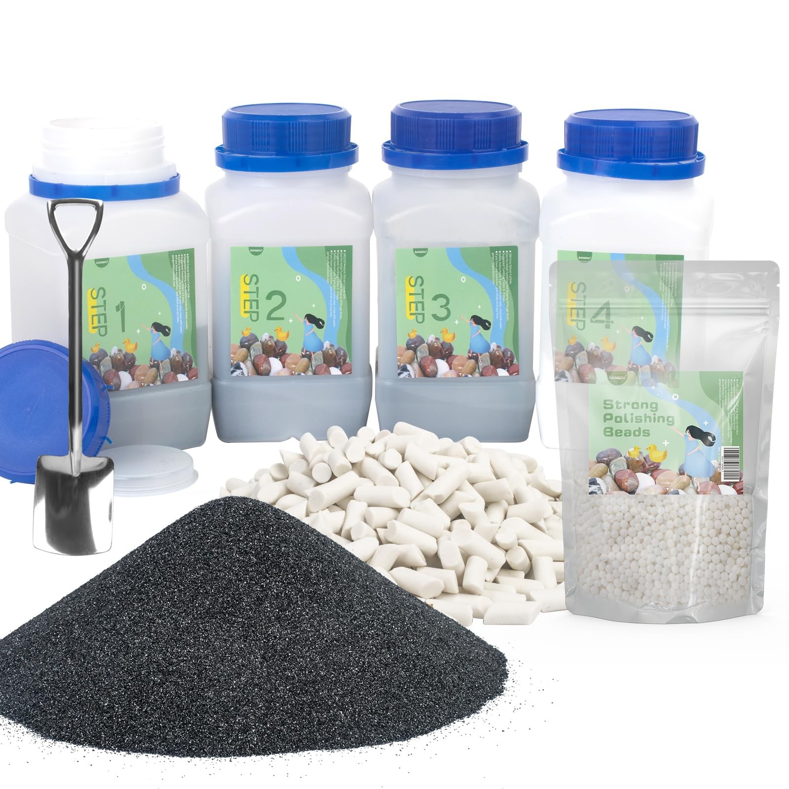 10 LBS Rock Tumbler Grit Set, Refill Kit, Tumbling...