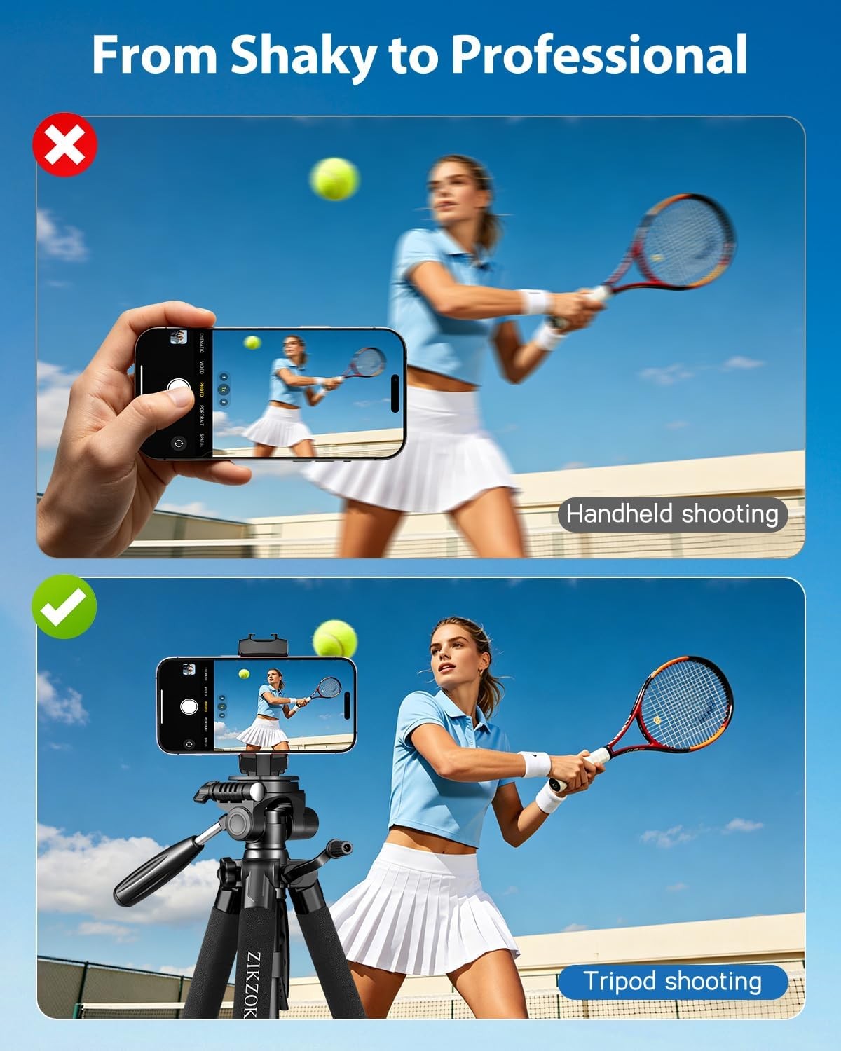 75" Camera Tripod Heavy Duty Aluminum Camera Stand for ipad Phone with DSLR