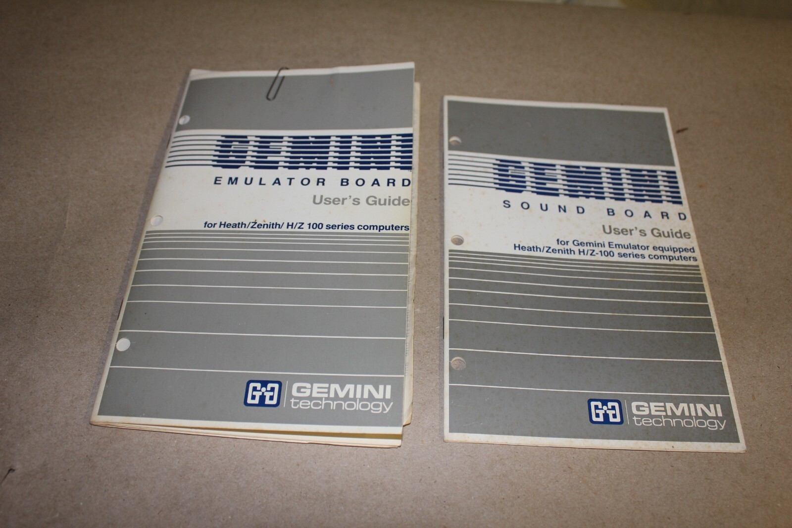 2 VINTAGE COMPUTER MANUAL GEMINI EMULATOR & SOUND BOARD ORIGINAL