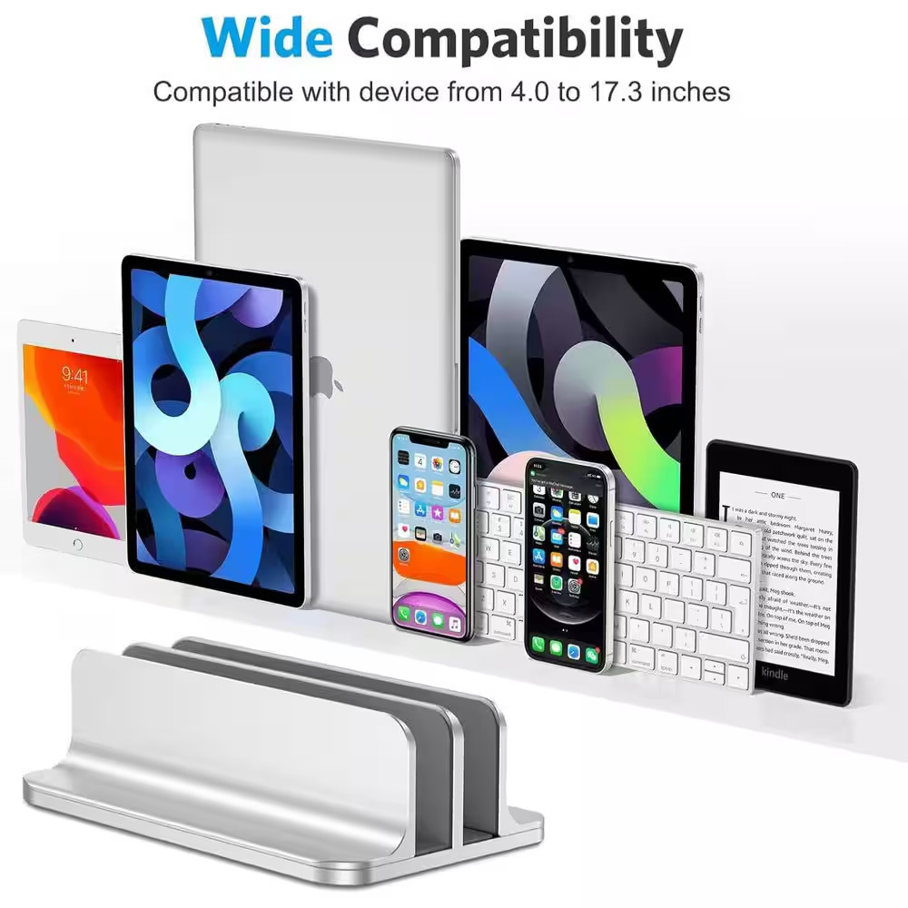 Updated Double Vertical Laptop Stand Adjustable Dock Holder for Macbook Surface