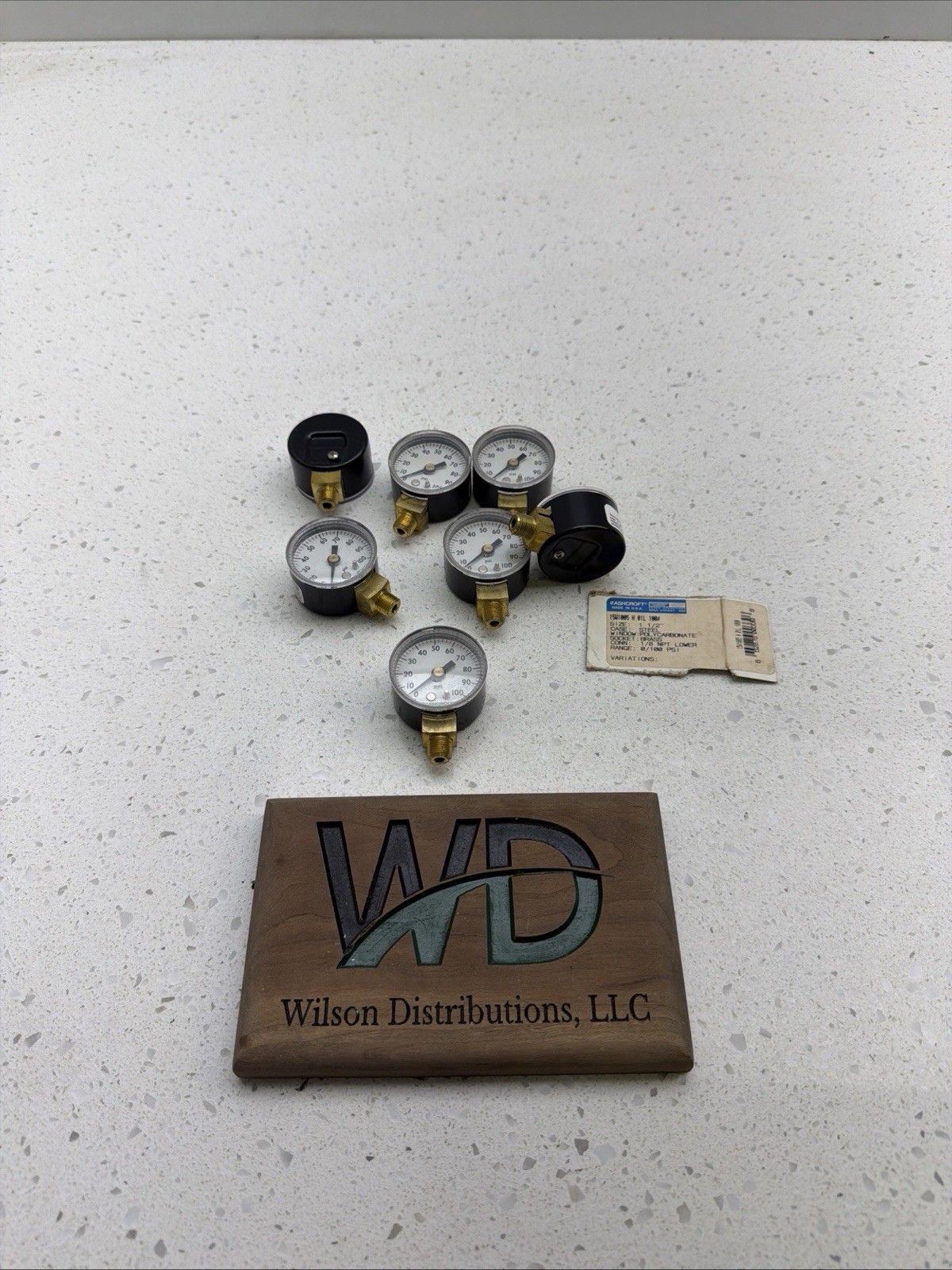 Ashcroft 15W1005 H 01L 100# 1.5" NPT Pressure Gauge 0-100 PSI (Lot Of 7)