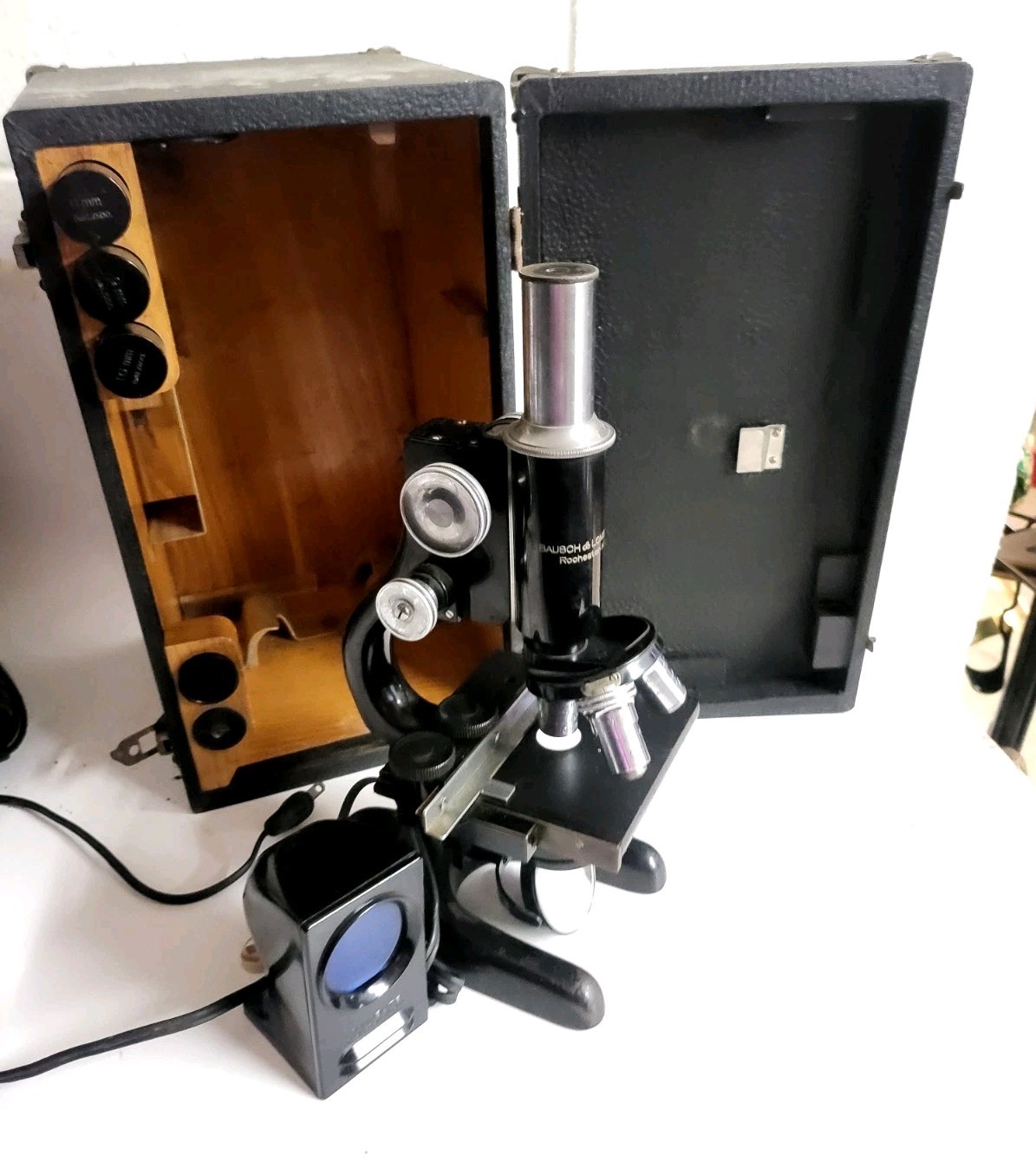 🔬Bausch & Lomb Antique Brass Microscope  Pat. 1915 With Case 🔬