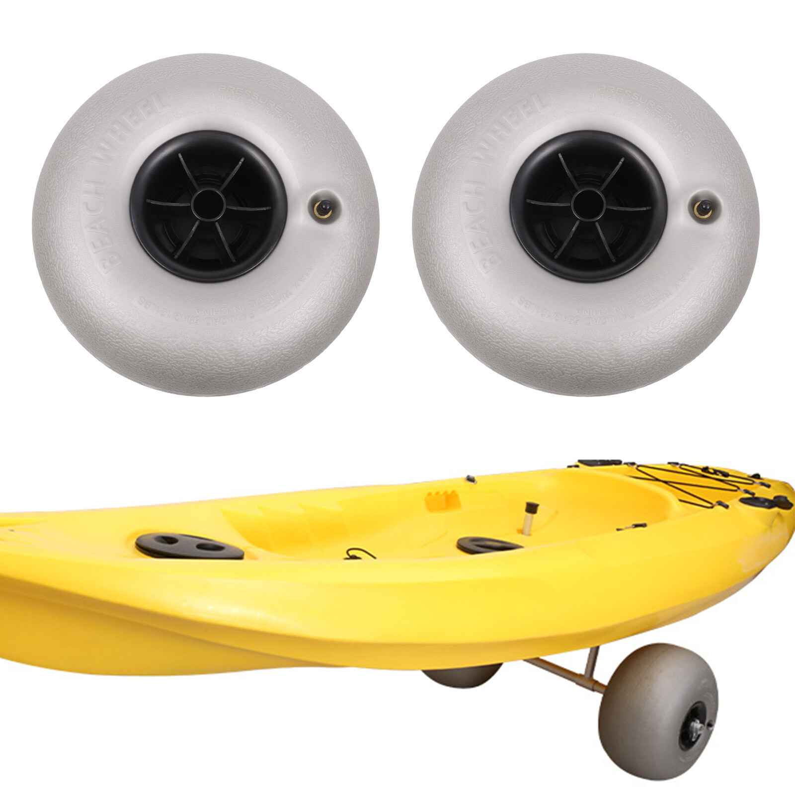 10" Beach Cart Balloon Wheels Axle Hole 20mm Replacement Sand Tires 2 Pack HOT