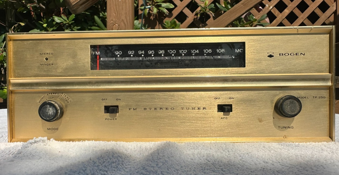 Bogen TP-250 FM Stereo Tuner Not Tested for Parts or Restoration