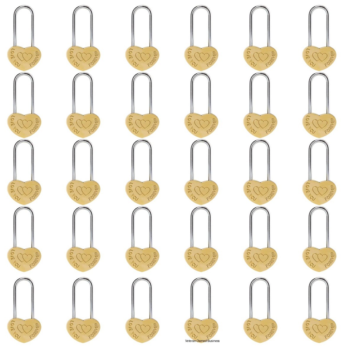 Veyocilk 30Pcs Love Lock Single Heart Gold Padlock3.5 50Mm Engraved