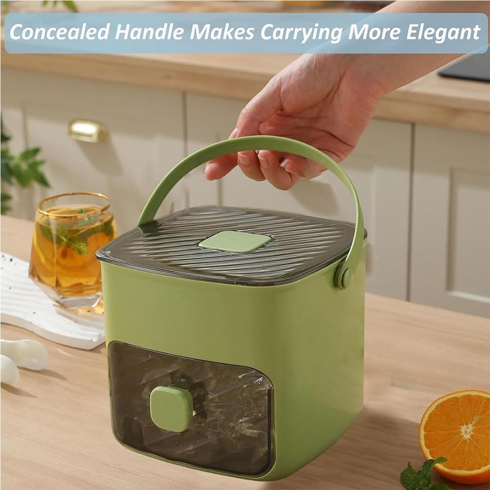 48 Cube Handled Double Layer Ice Maker Box w/ Press Lid for Freezer&DIY Beverage