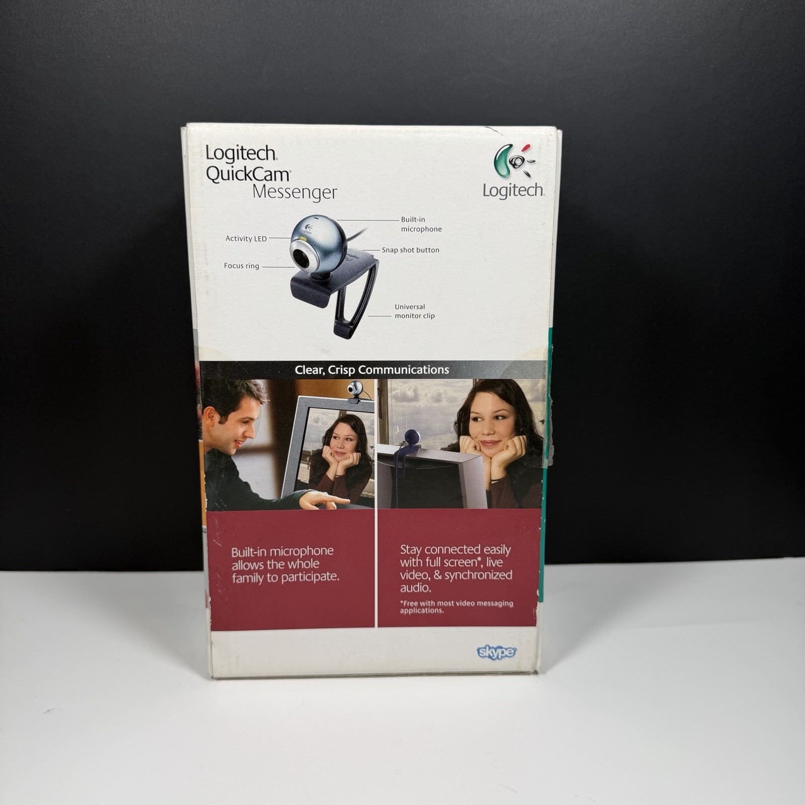 NOS 2007 Logitech QuickCam Messenger Computer Laptop Webcam SHELF WEAR BOX