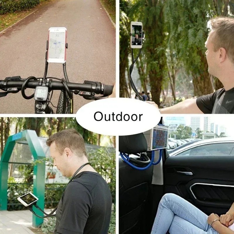 Universal Mobile Phone Holder Extendable Neck Hanging Selfie Stick Rack