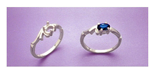 Sterling Silver 6x4mm Oval Petite Birthstone Pre-Notched Ring Casting Size 4-7
