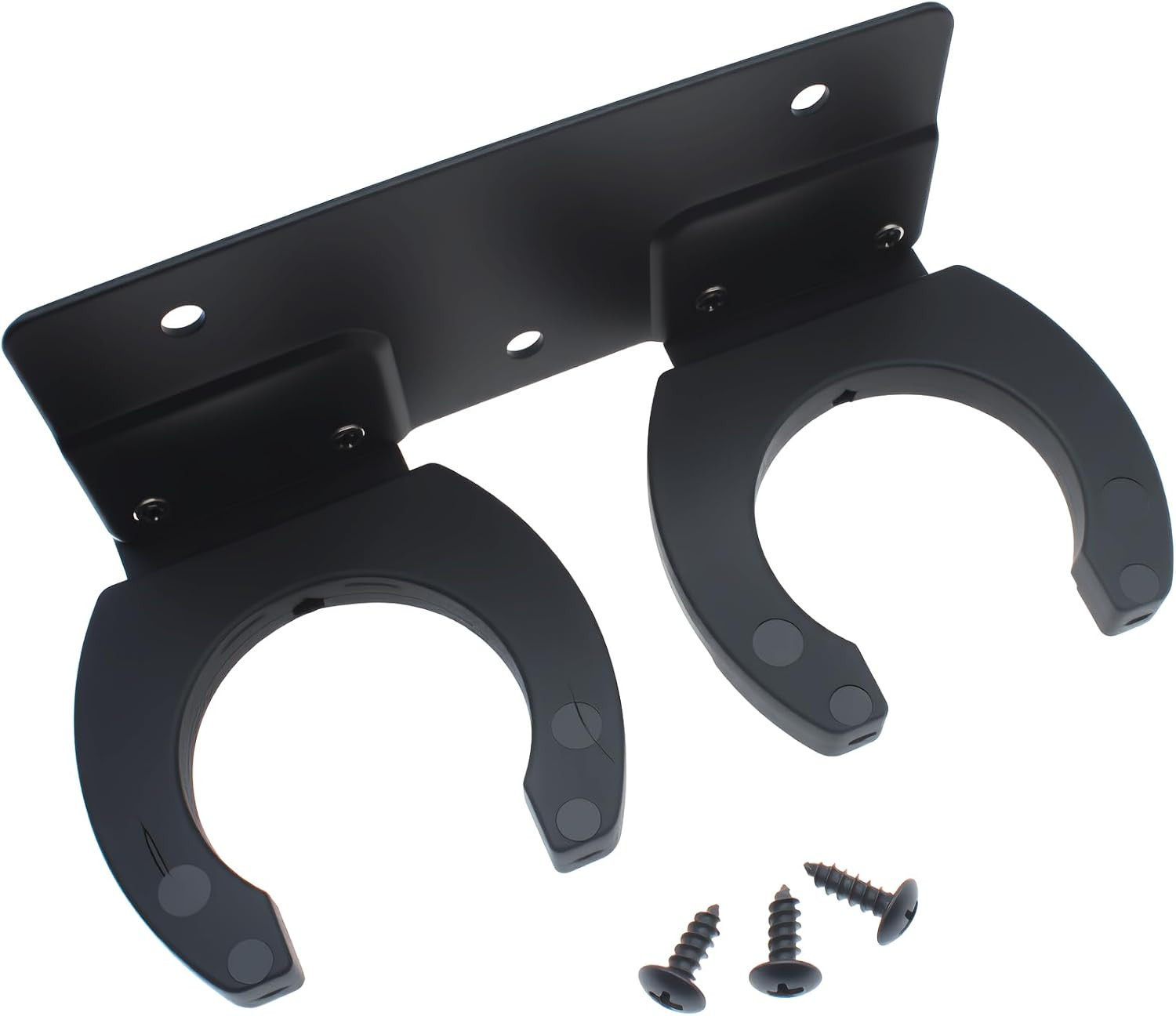 Black Microphone Double Hook Stand Holder with Screw for KTV and Home