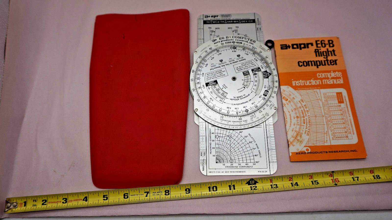 Aviation Aero Products Research, Inc E6-B Pilot Flight Computer, Manual In Case